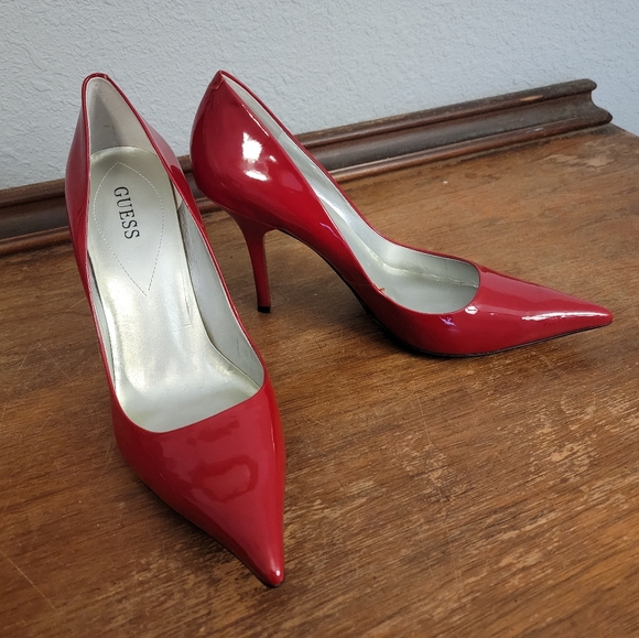 Red Patent Guess Heels Size 10 - Picture 2 of 5